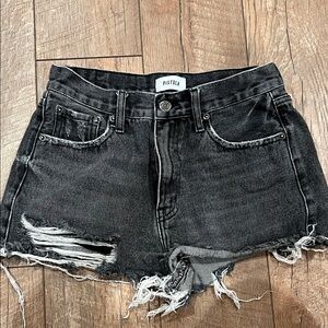 Pistola Charcoal Distressed Jean Shorts